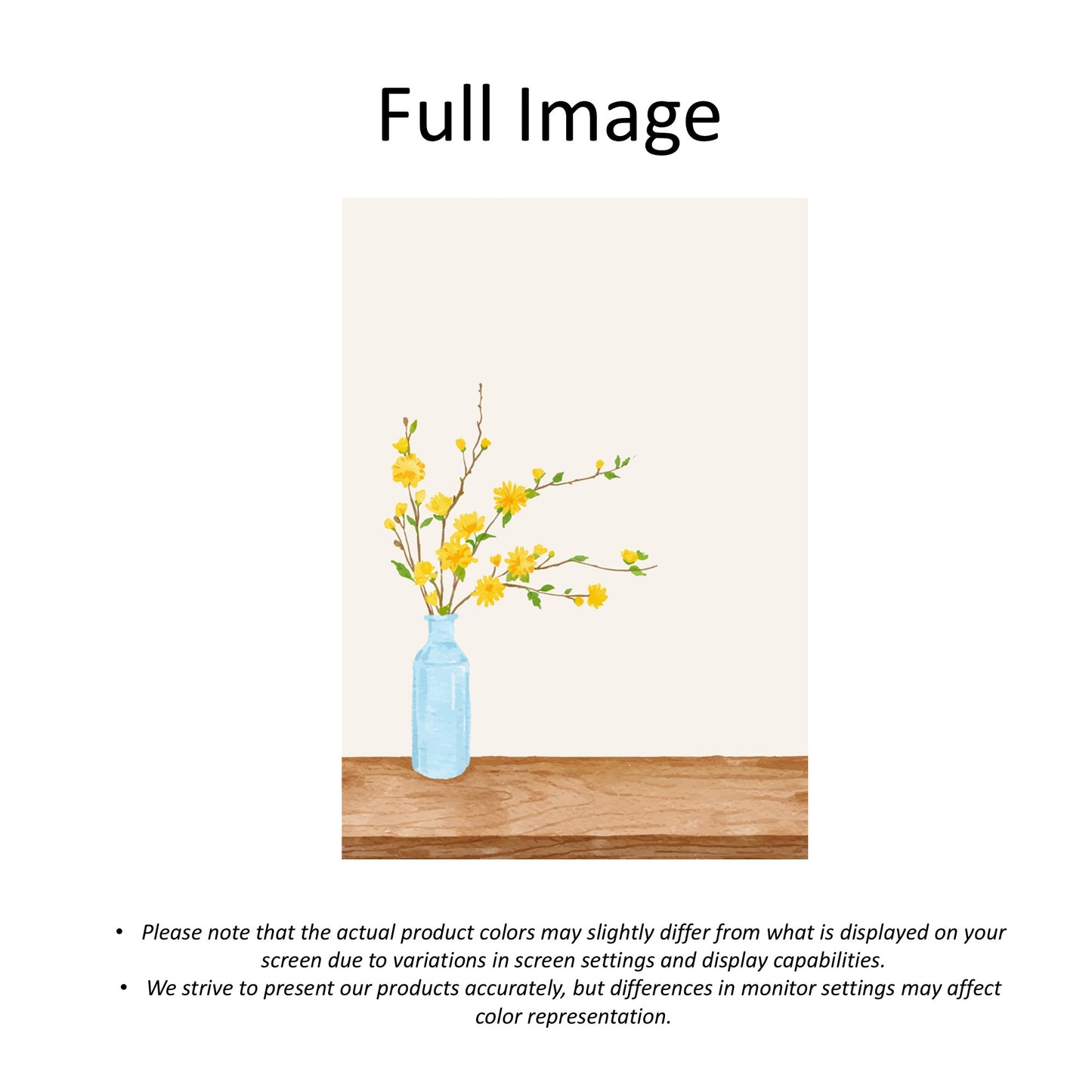 Spring Echo Yellow Flowers Watercolor Window Roller Shade