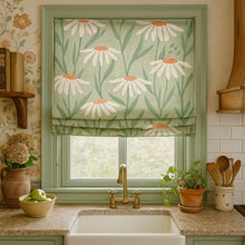 Load image into Gallery viewer, Daisy Drift Sage Window Roman Shade
