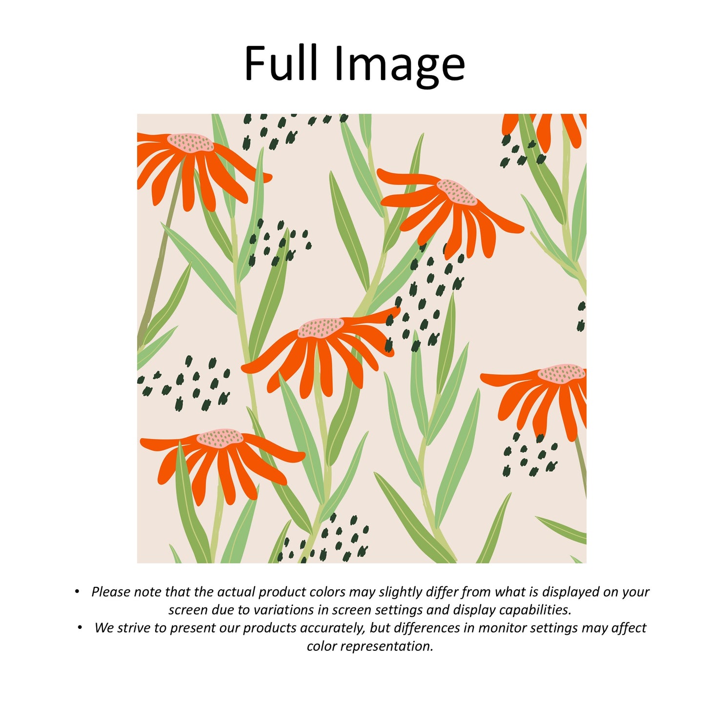 Garden Whimsy Orange Coneflower Meadow Window Roman Shade