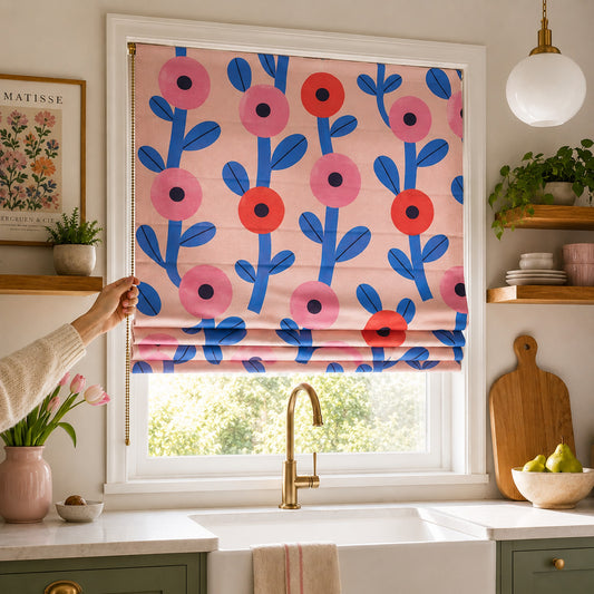 Atomic Flora Mod Bloom Window Roman Shade