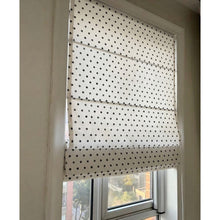 Load image into Gallery viewer, Ink Drop Modern Black and White Polka Dot Window Roman Shade
