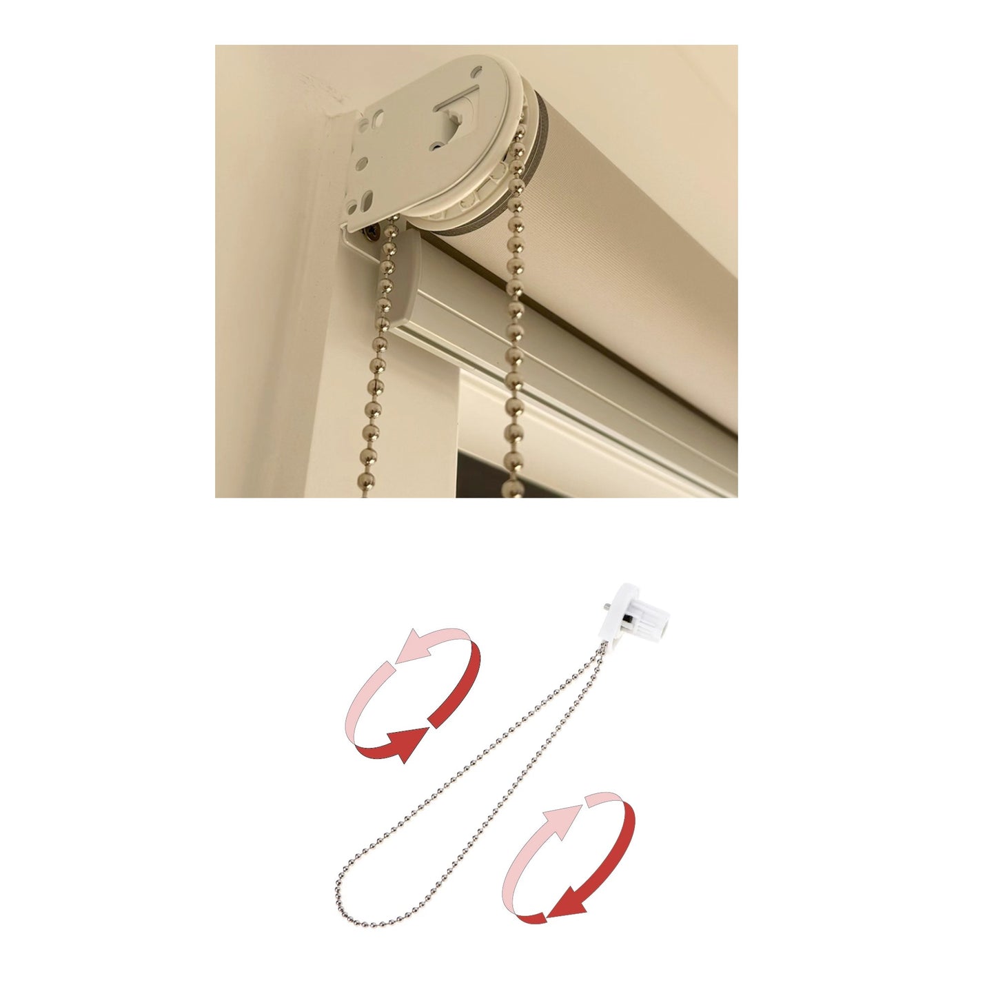 Continuous Metal Bead Chain Loop (No Bracket Included)