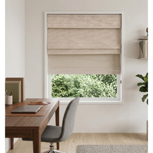 Load image into Gallery viewer, Dual-layered Blackout Light Filter Natural Linen Window Roller Shade
