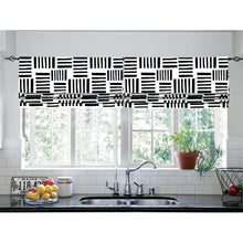 Load image into Gallery viewer, Black and White Geometry Faux Roman Shade Valance
