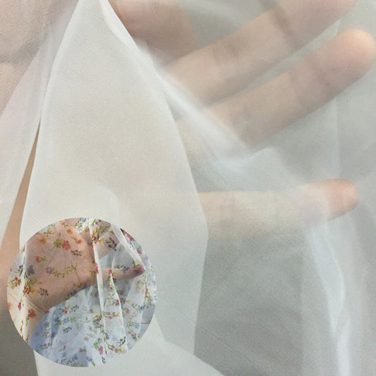 Custom Print Fabric Only -Ultra-thin 25G Chiffon Sheer See Through Fabric