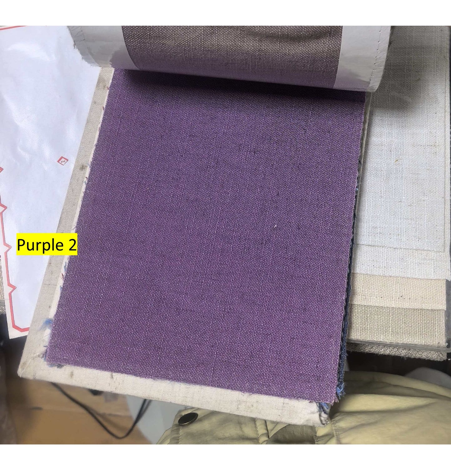 Purple Linen Ribbon Bows Valance Window Roman Shade