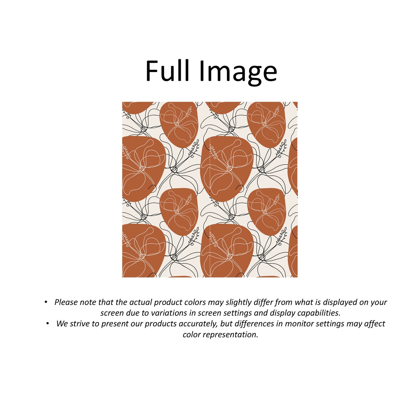 Modern Abstract Hibiscus Earthy Terracotta Window Roman Shade