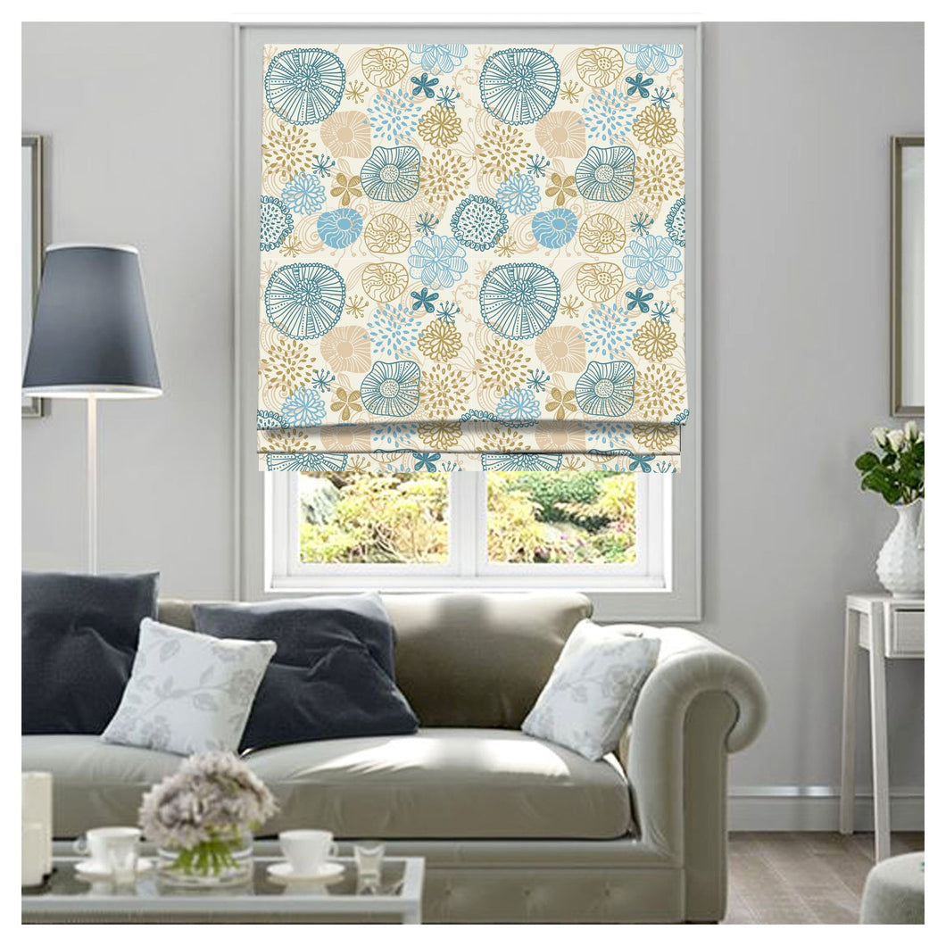 Contemporary Flora Motif Window Roman Shade