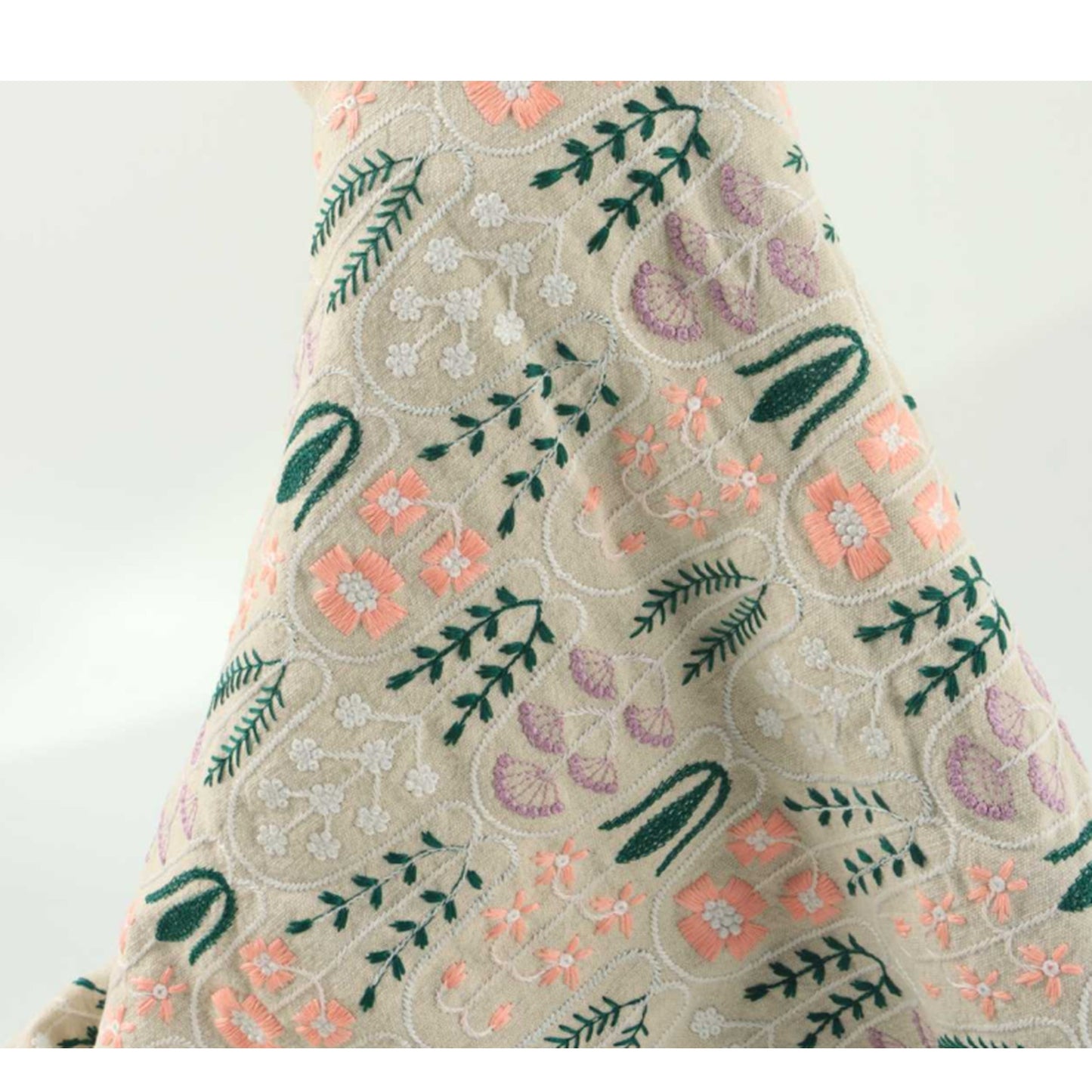 Botanical Sketch Embroidery Linen Window Roman Shade
