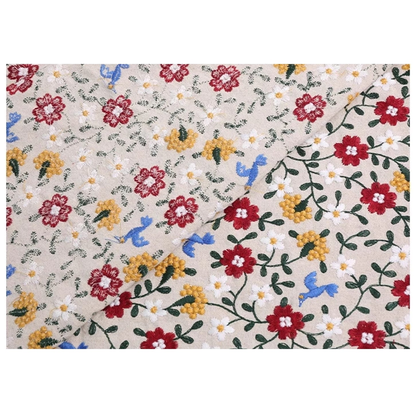 Garden Flora Embroidery Roman Shade