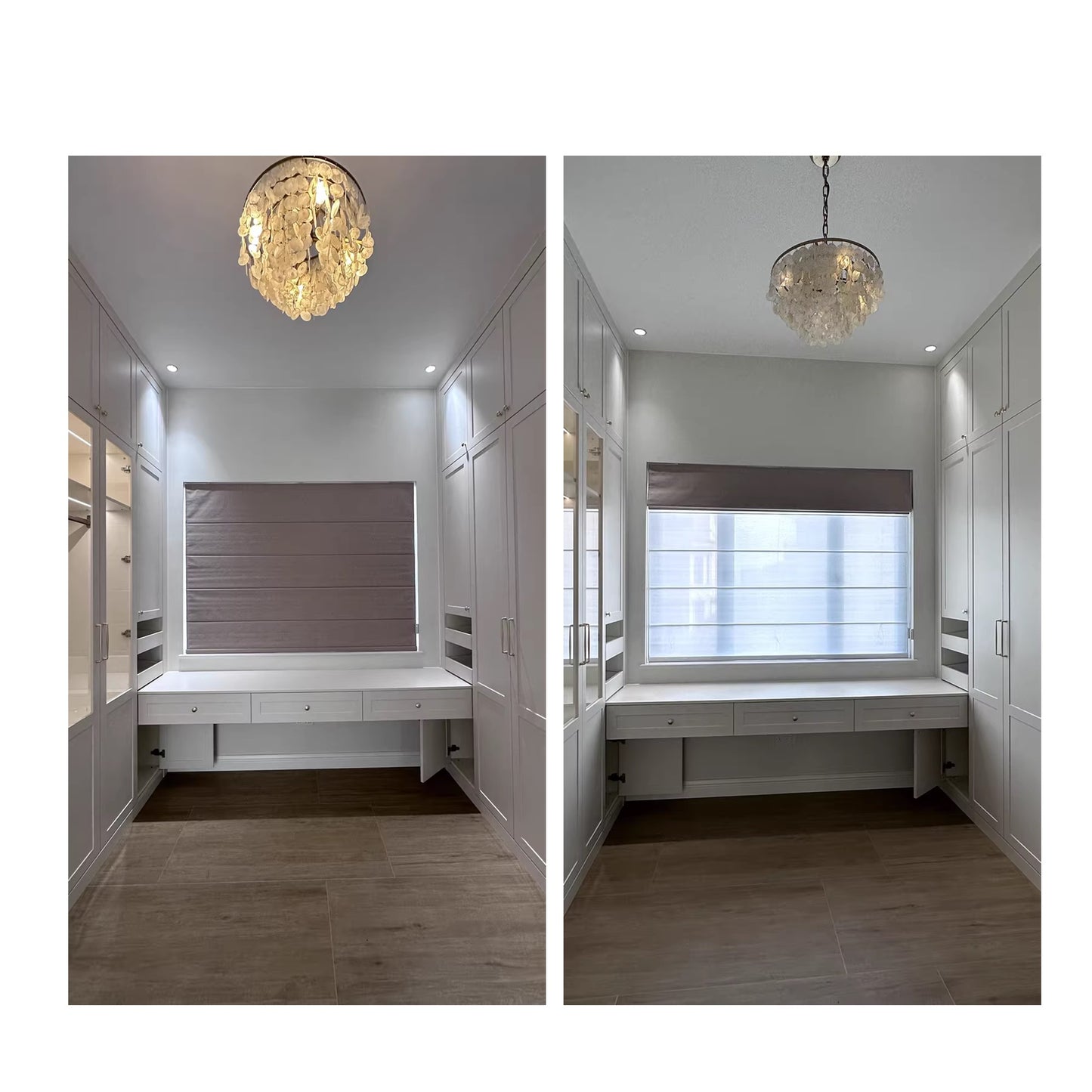 Modern Contemporary Single Double Layers Polyester Window Roman Shade