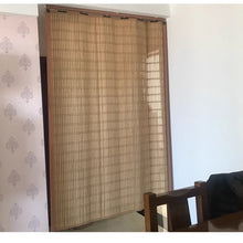 Load image into Gallery viewer, Custom Graphic/Image/Logo Natural Bamboo Sliding Door Curtain Divider
