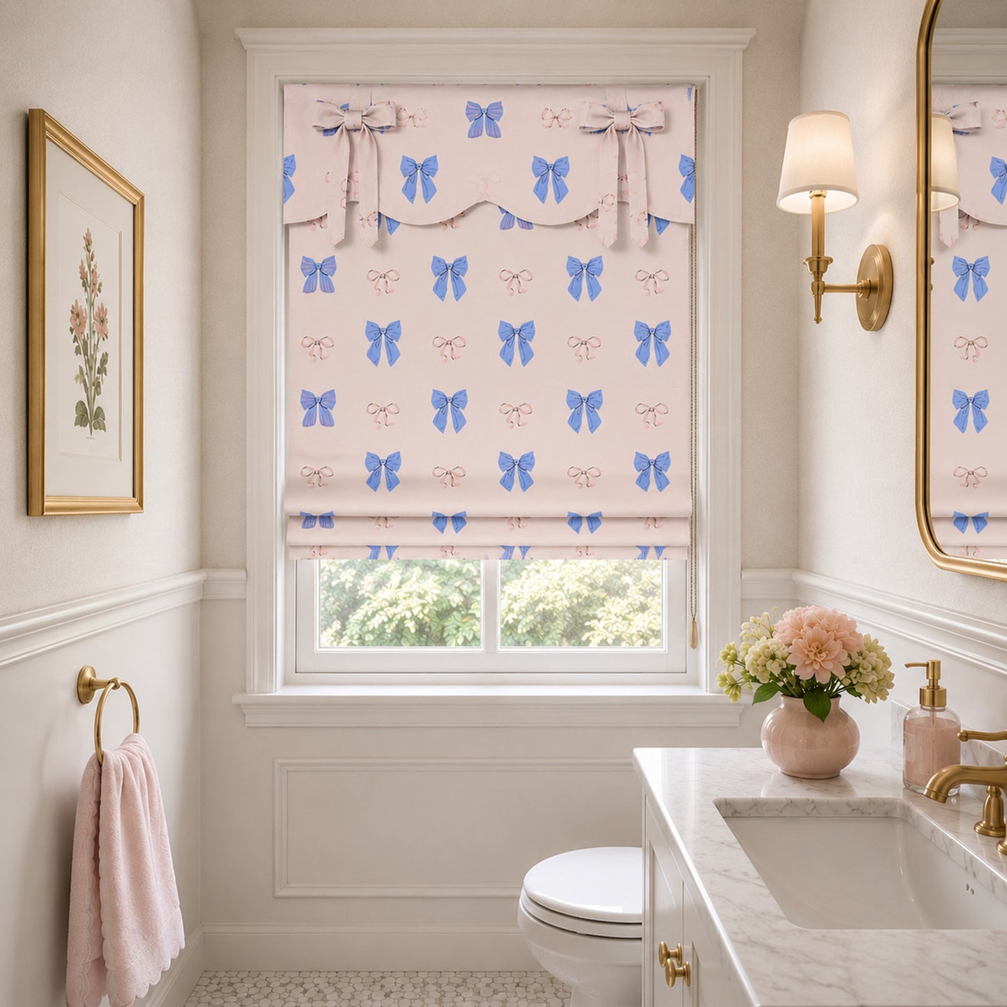 Coquette Bow Ribbon Bows Valance Window Roman Shade