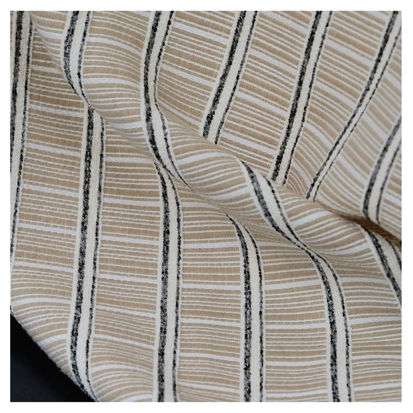 Textured French Stripe Rustic Grain Sack  Curtains Drapery
