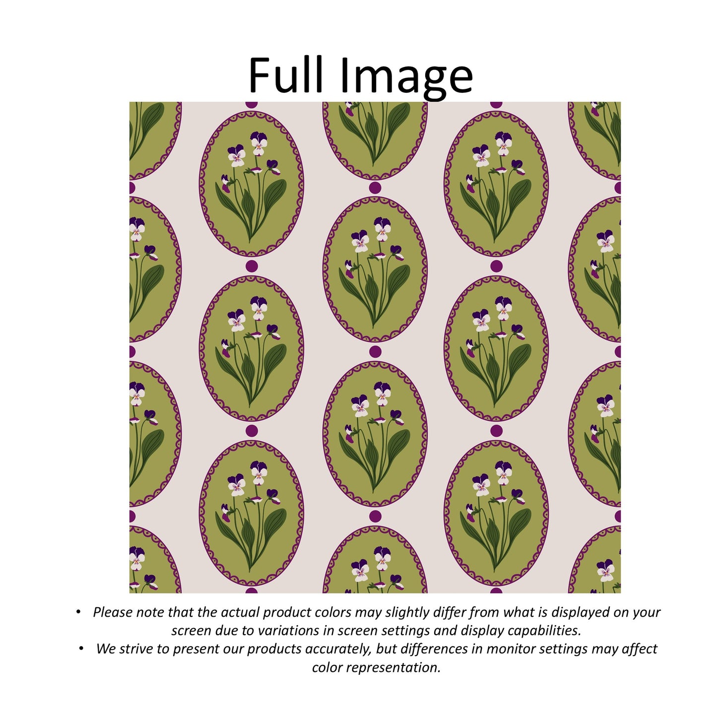 Vintage Pansy Botanical Medallion Window Roman Shade