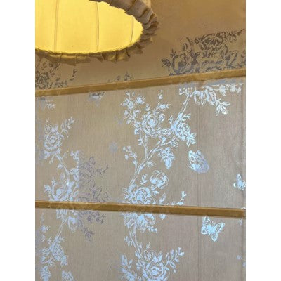 Sheer Botanical Butterfly Light Filtering Transparent Window Roman Shade