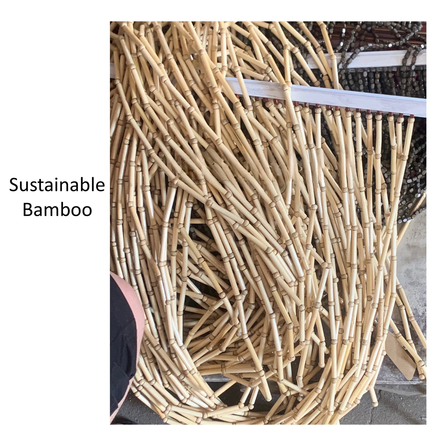 Plain Custom Bamboo Bead Curtain Room Divider & Wall Décor