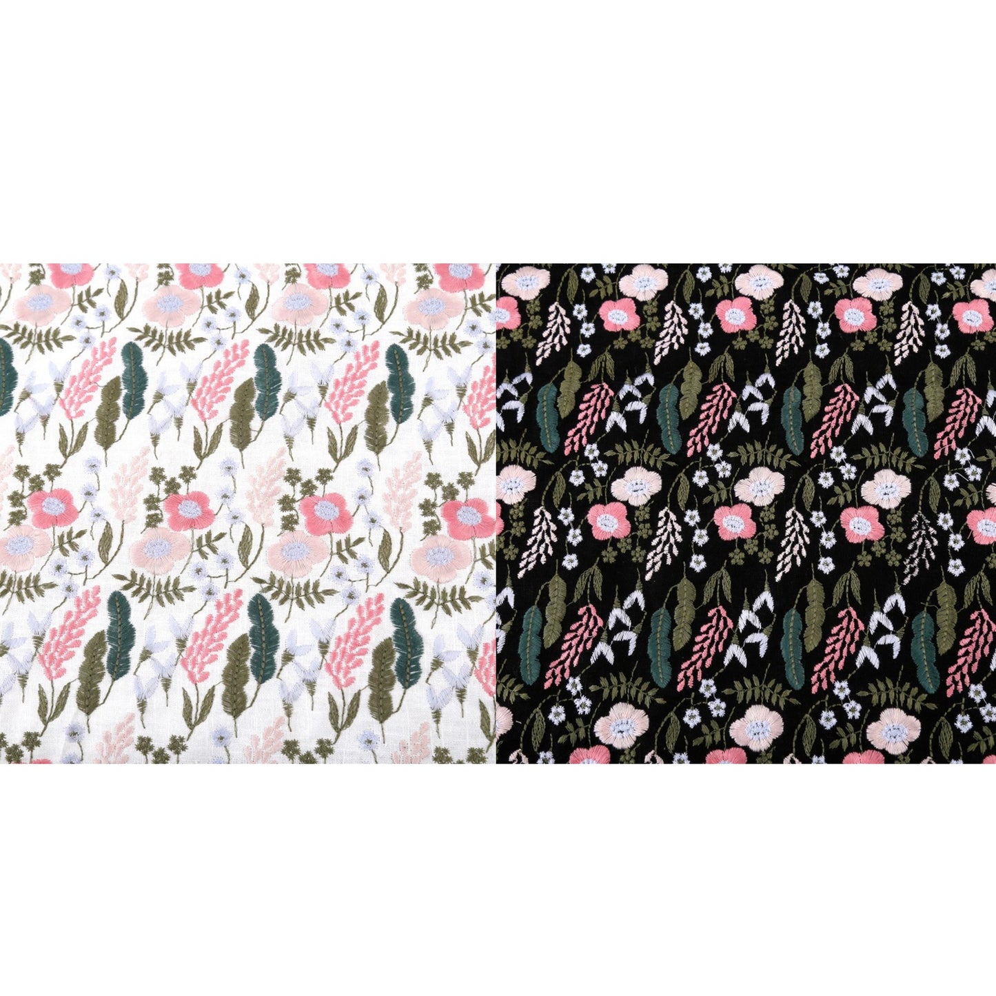 Wildflower Meadow Embroidered Linen Window Roman Shade