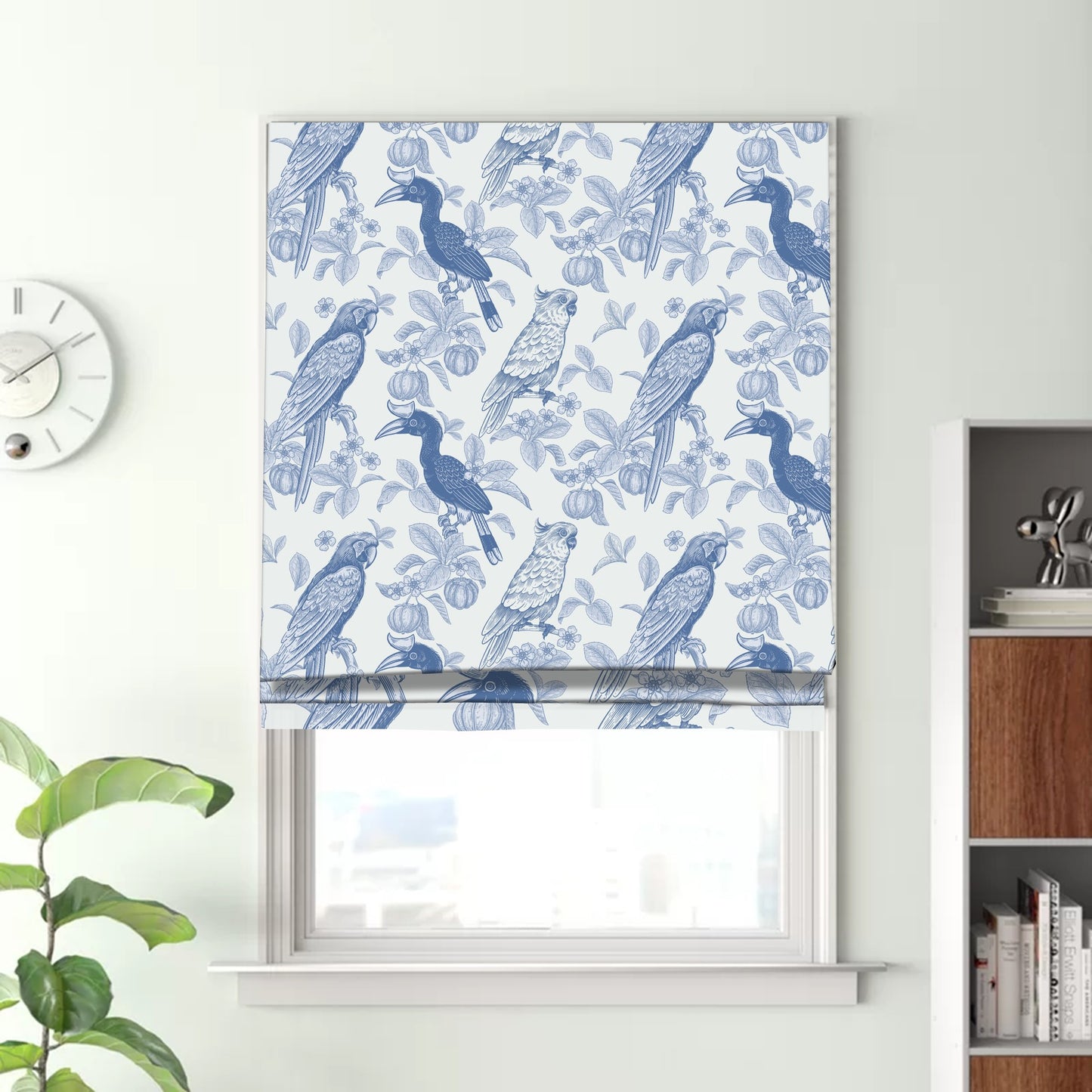 Botanical and Birds Spring Window Roman Shade