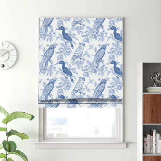 Botanical and Birds Spring Window Roman Shade