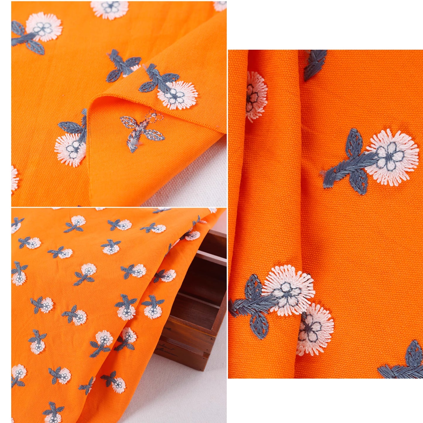 Petite Bloom Embroidered Window Roman Shade