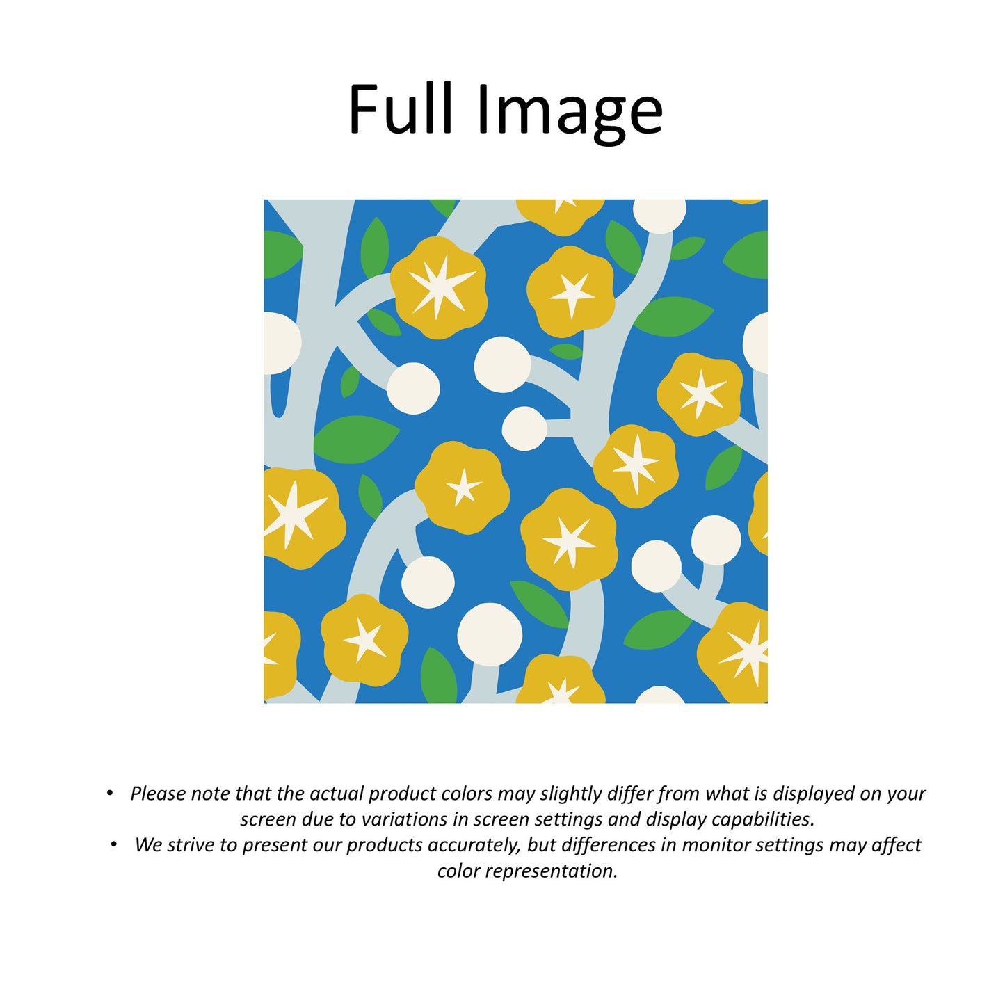 Nordic Folk Flower Modern Blue & Yellow Window Roman Shade