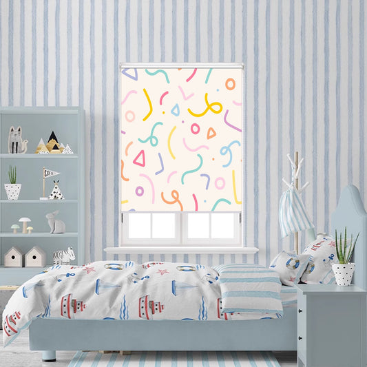 Boho Confetti Doodle Window Roller Shade