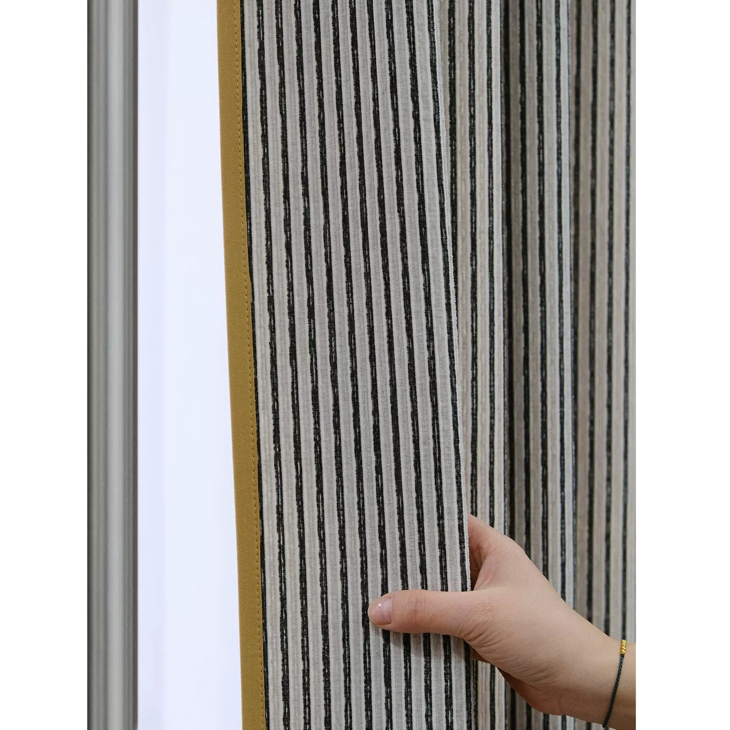 Ticking Stripe Modern Farmhouse Window Curtains Drapery