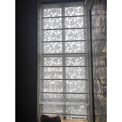 Sheer Vintage Floral Roman Shade with or without Fringe Trim – See Through Window Blind