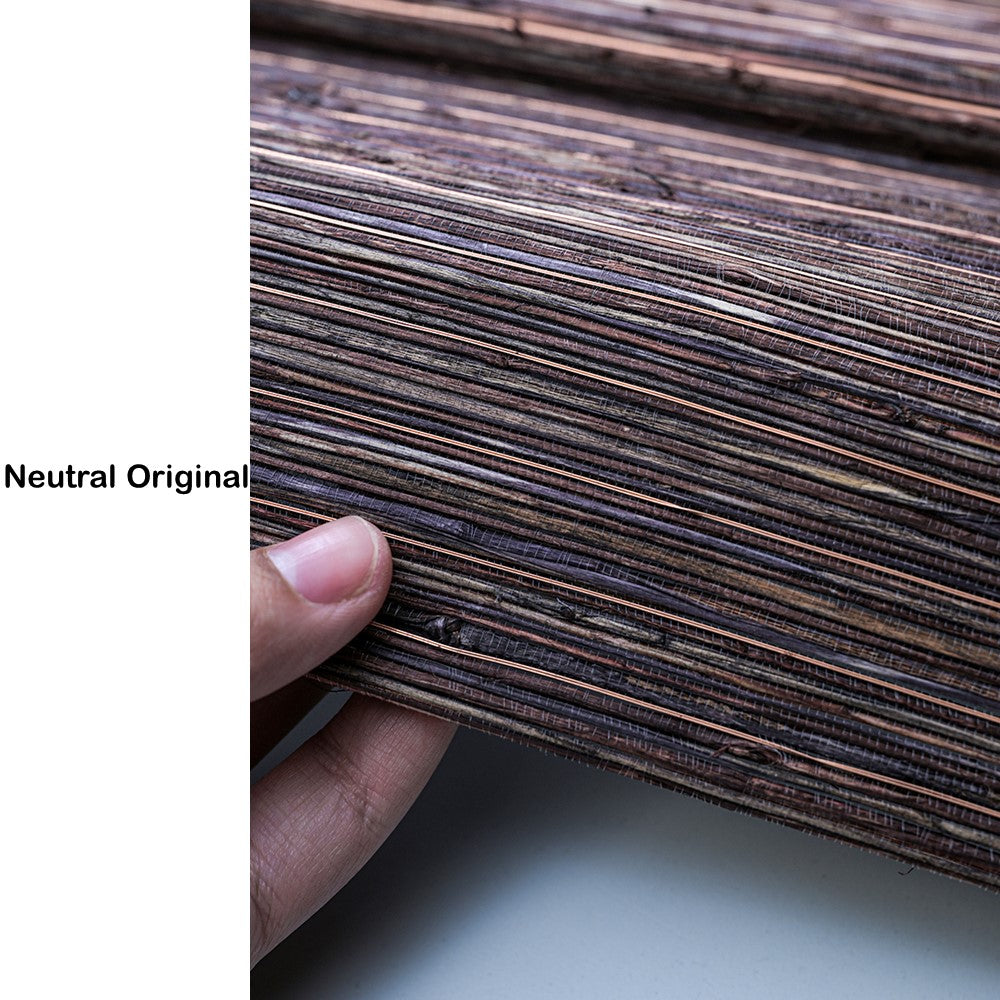 Natural Flax and Copper Weave Window Shade (Top Down Bottom Up Available)