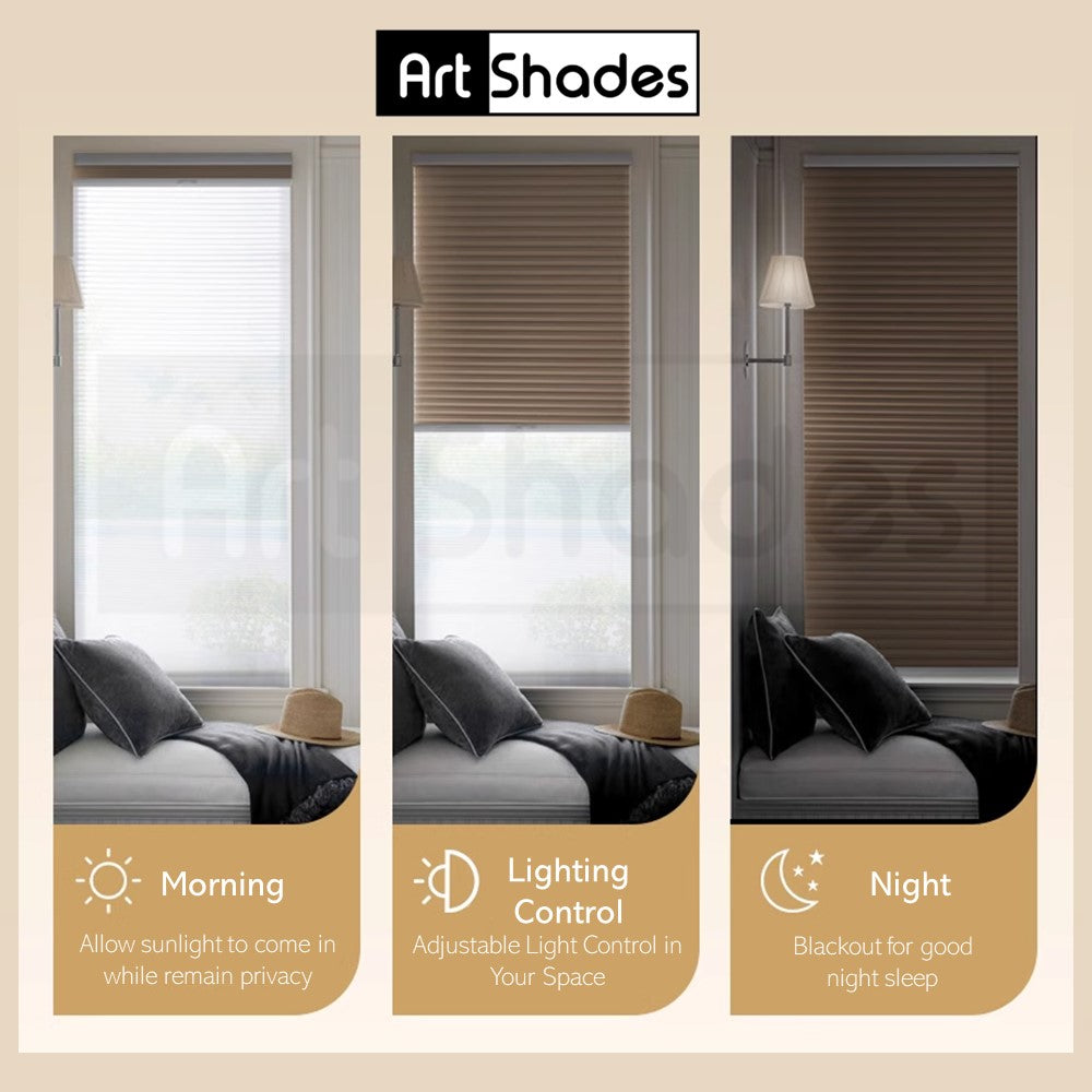 Honeycomb Cellular Cordless Light Filtering Blackout Bottom Up Roller Shades