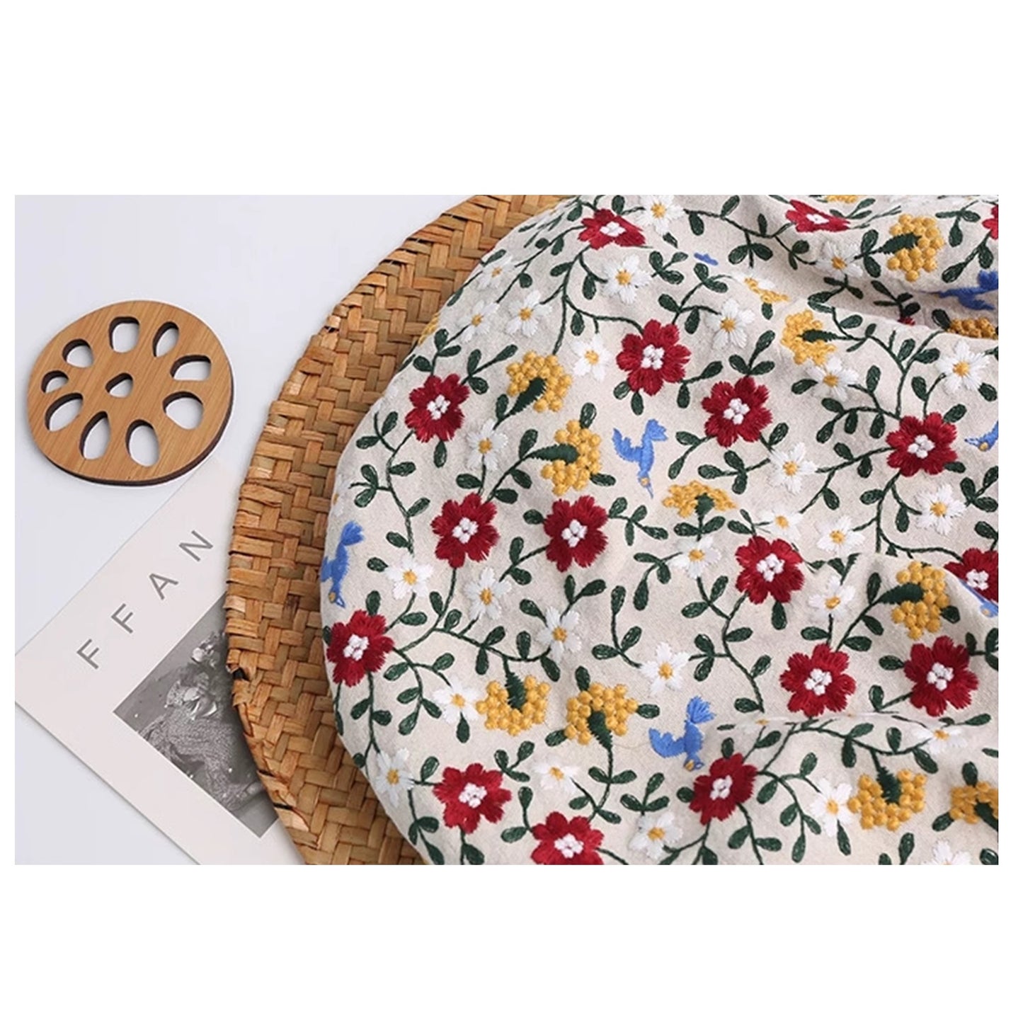 Garden Flora Embroidery Roman Shade