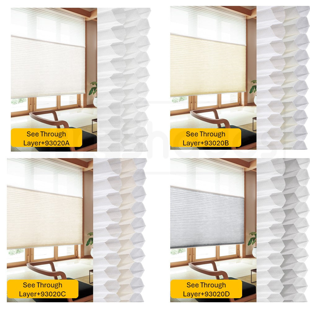 Honeycomb Cellular Cordless Light Filtering Blackout Bottom Up Roller Shades