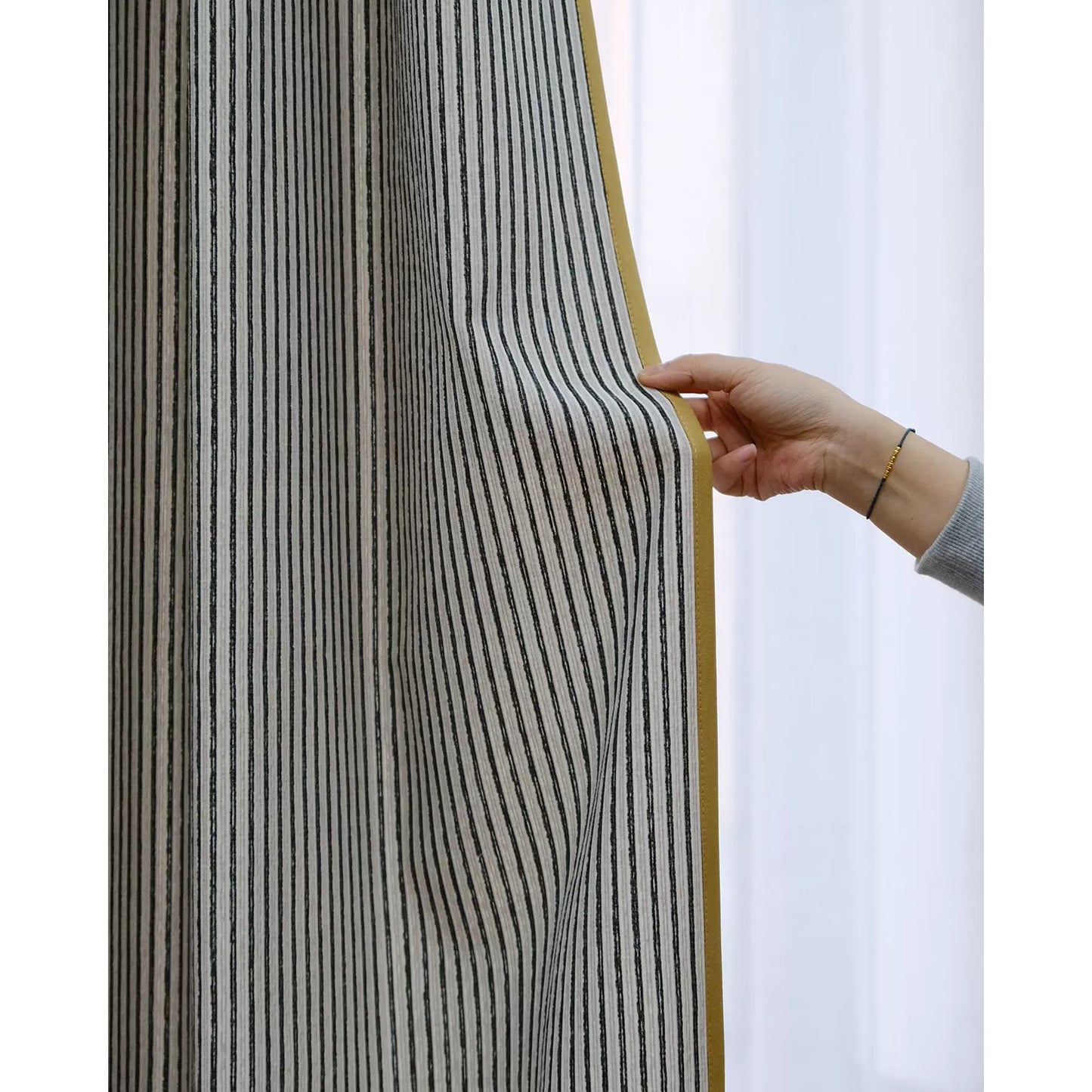 Ticking Stripe Modern Farmhouse Window Curtains Drapery