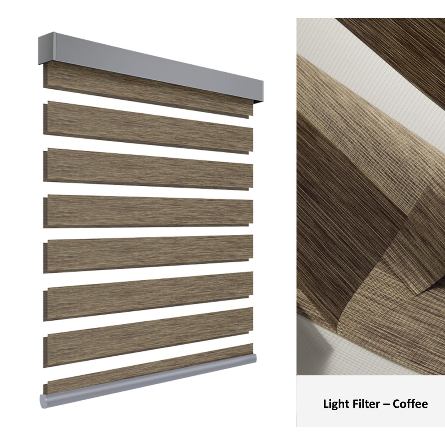 Cordless Day-Night Sheer Blackout Blinds Window Zebra Roller Shade