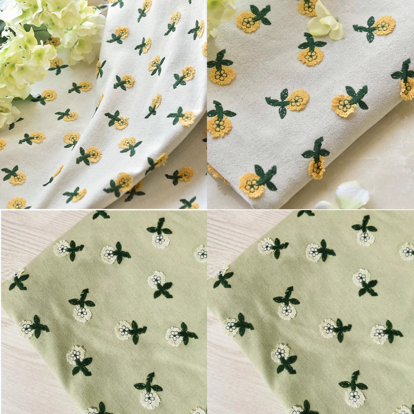 Petite Bloom Embroidered Window Roman Shade