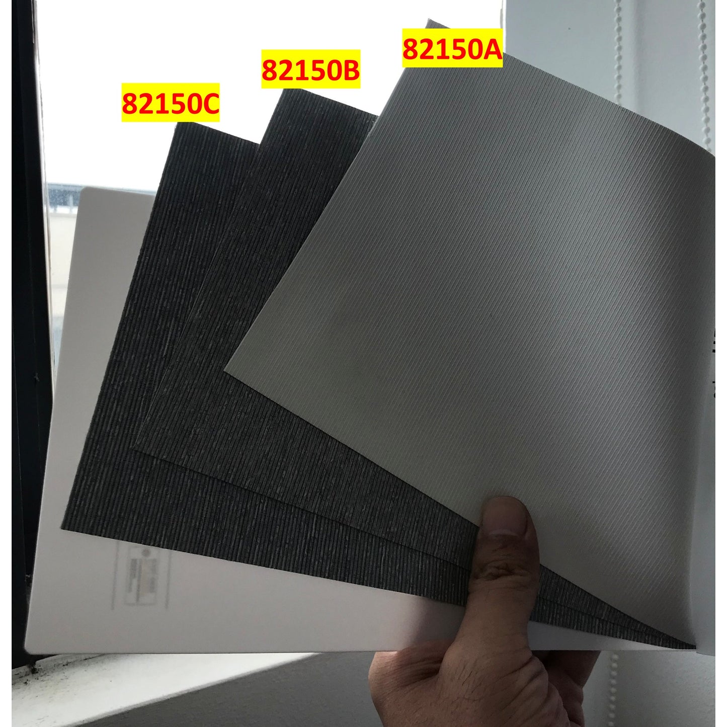 Textured Blackout Flat Fold Roman Shade with Back Battens