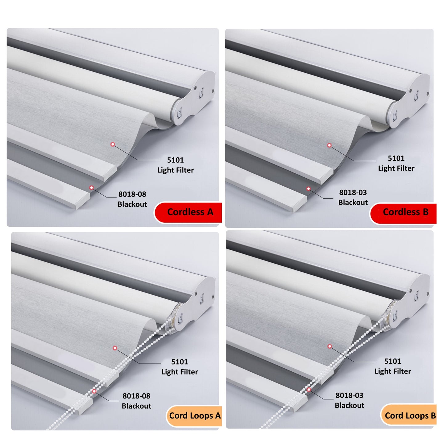 Dual Light Filter and Blackout 2 in 1 Waterproof Double Layered Window Roller Shade