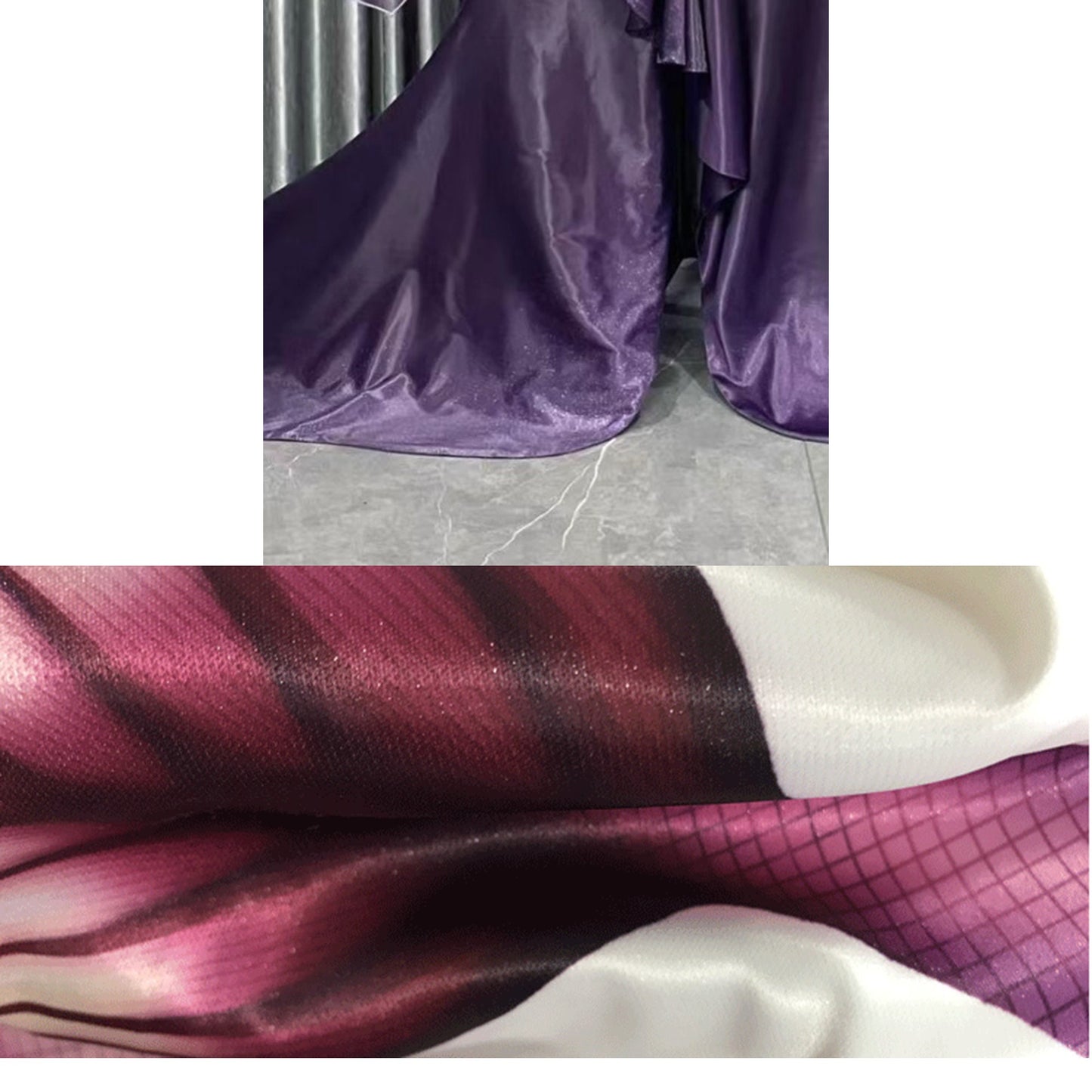 Custom Print Fabric Only -345G Slight Stretch Pearl-finish Satin Luminous Glossy fabric