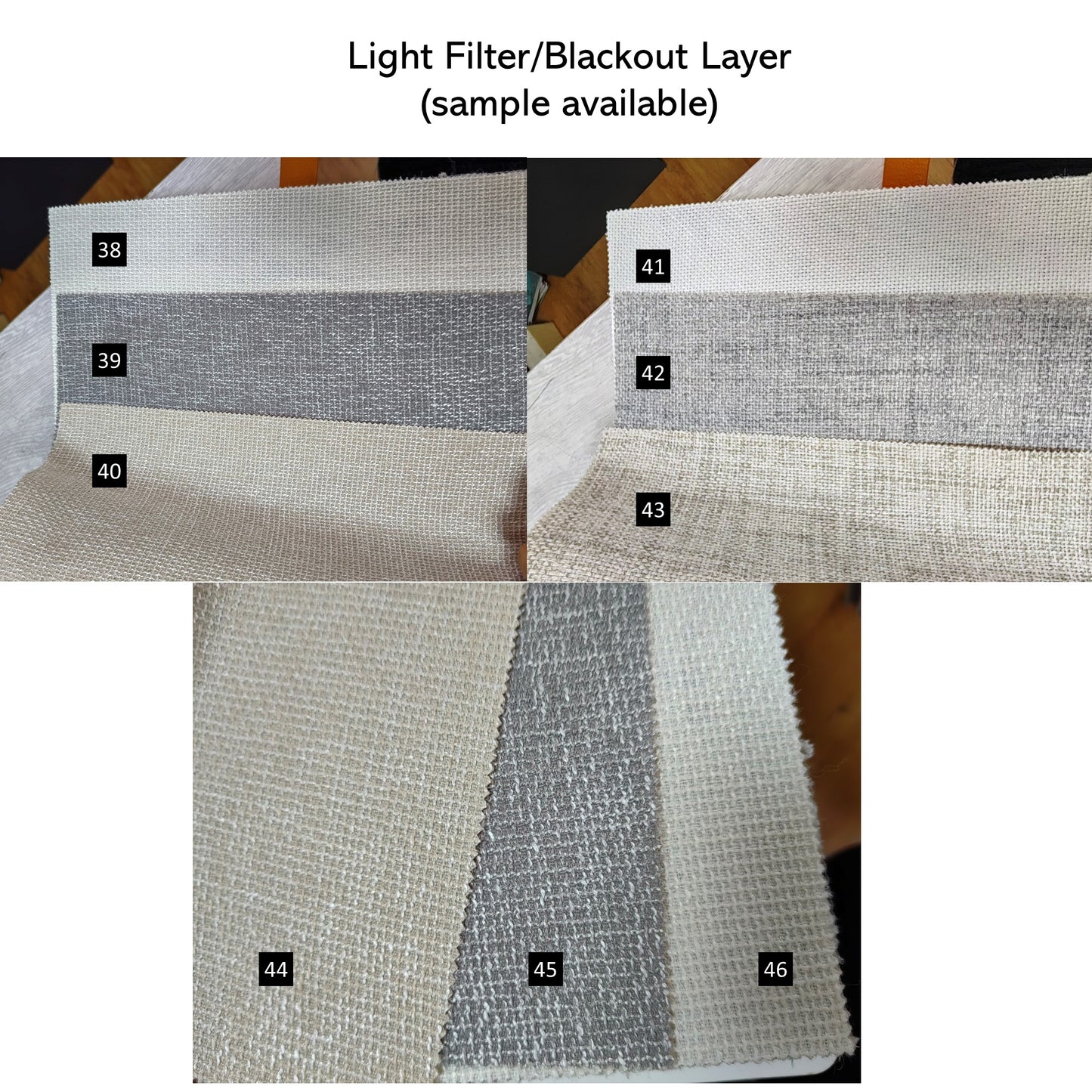 Double Layers Dual Linen Blackout and Light Filter Window Roman Shade