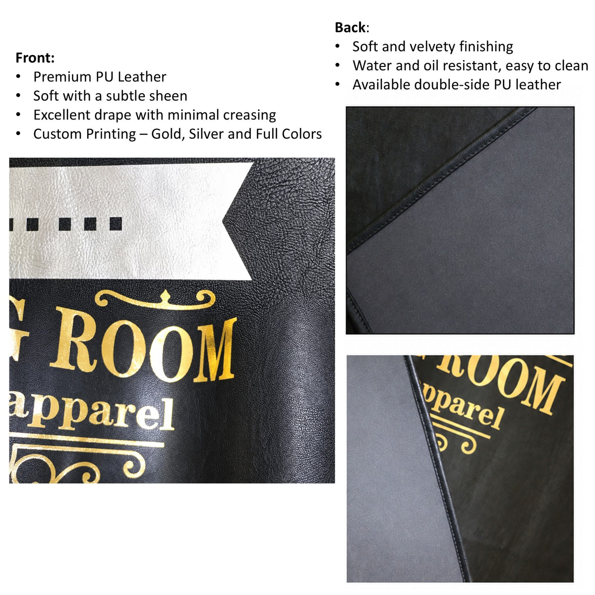 Custom Printed Faux Leather PU Curtain Panel – for Doorways, Windows, Room Dividers & Fitting Rooms