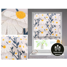 Load image into Gallery viewer, Linen Daisy Embroidery Roman Shade
