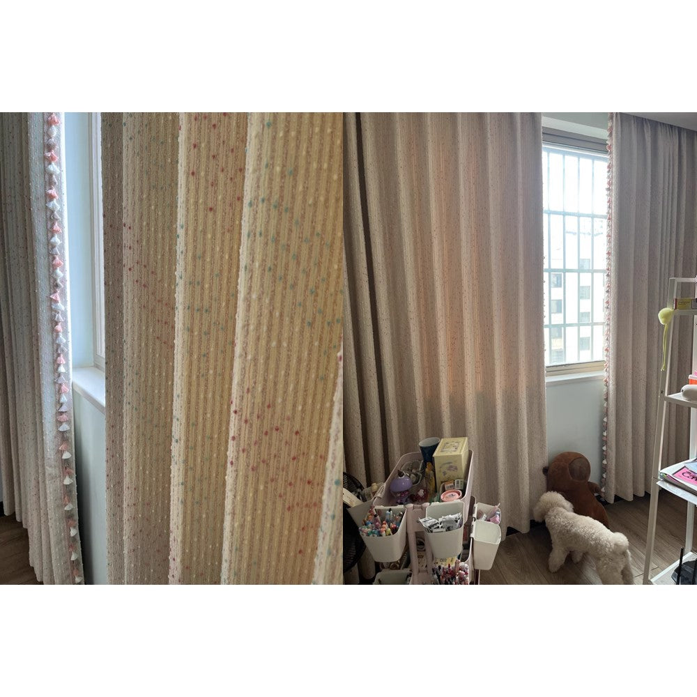 Pastel Sweetheart Rainbow Boho Drapes Speckled Tassel Curtain Boho Drapery