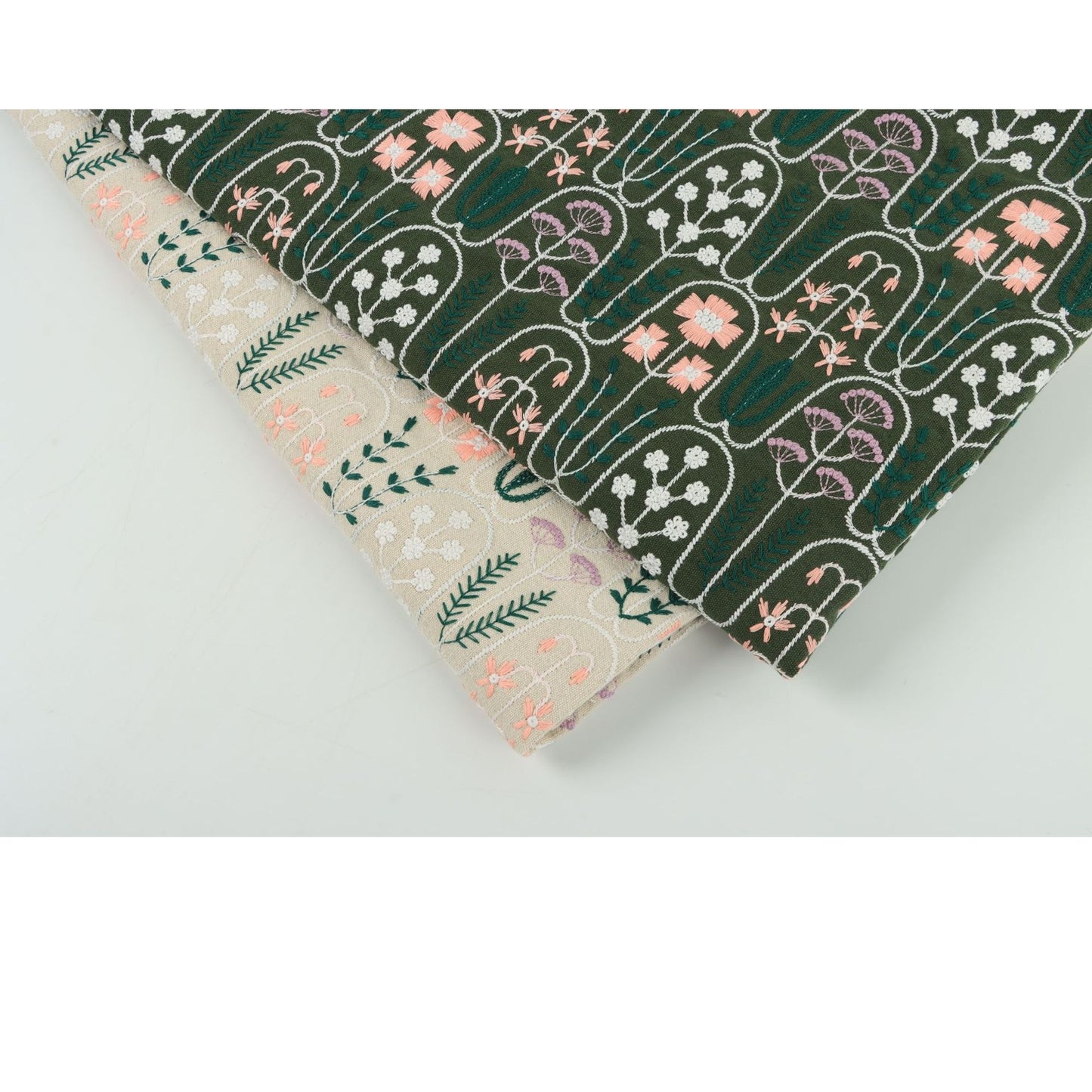 Botanical Sketch Embroidery Linen Window Roman Shade
