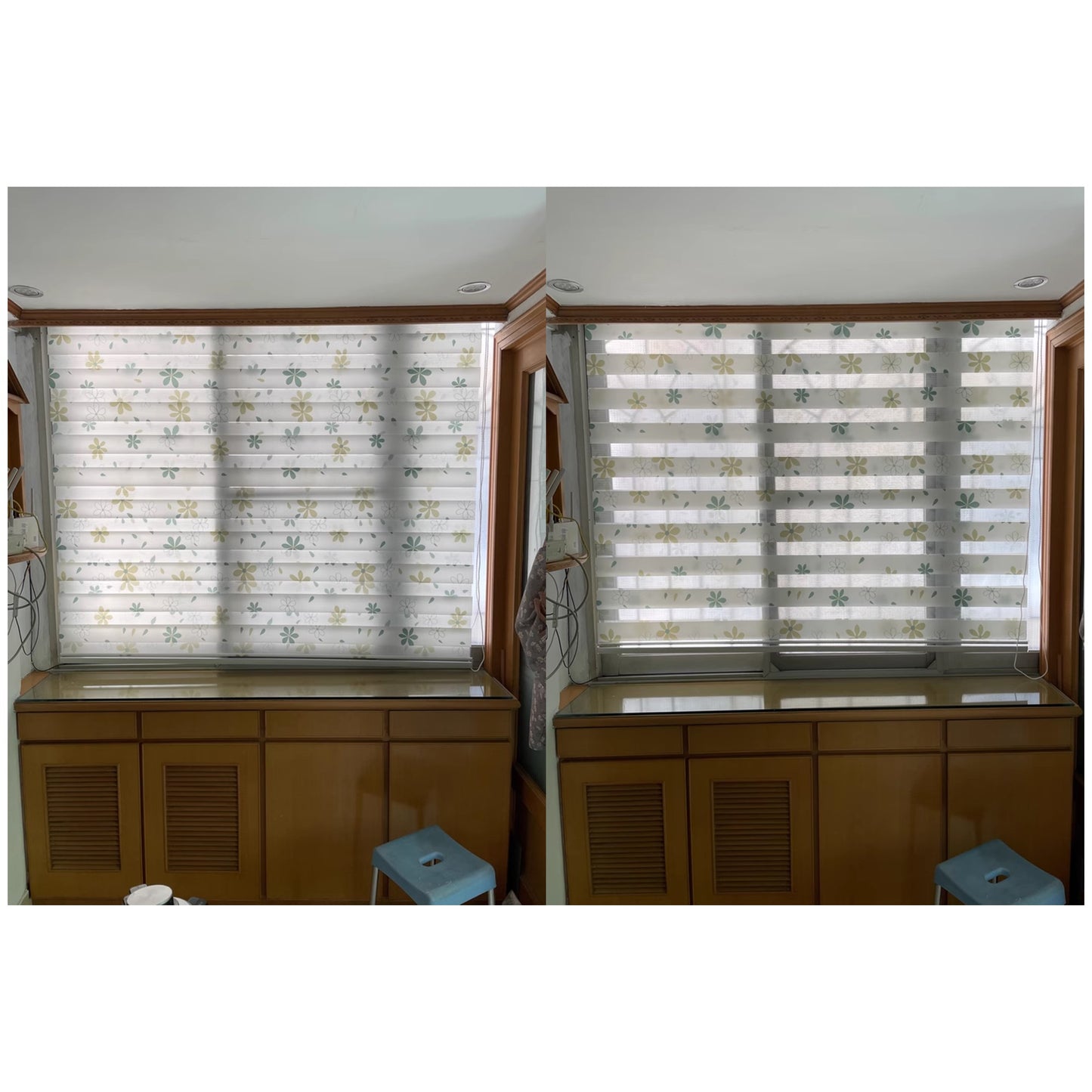 Custom Image Business Logo Personalized Design Dual-Layered Zebra Roller Shades Blinds