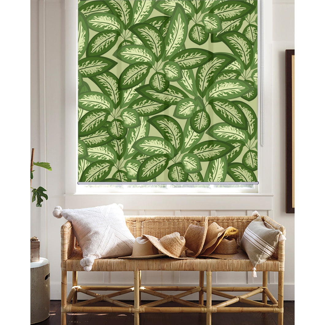 Satin Pothos Plant Leave Window Roller Shade