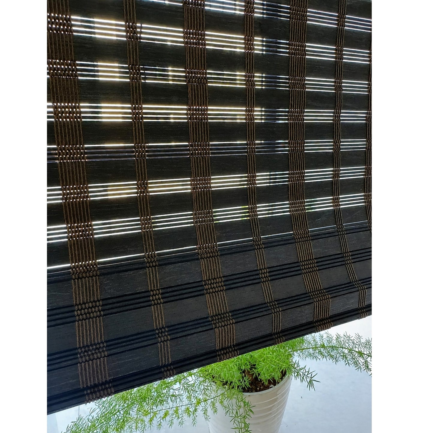 Backlit Dark Bamboo Window Shade (Top Down Bottom Up Available)