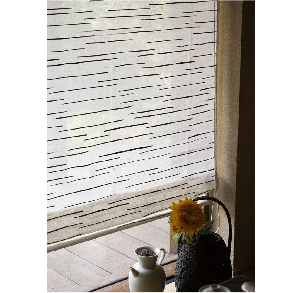 Natural Jute Wood Textured Earthy Window Shade- Top Down Bottom Up Available