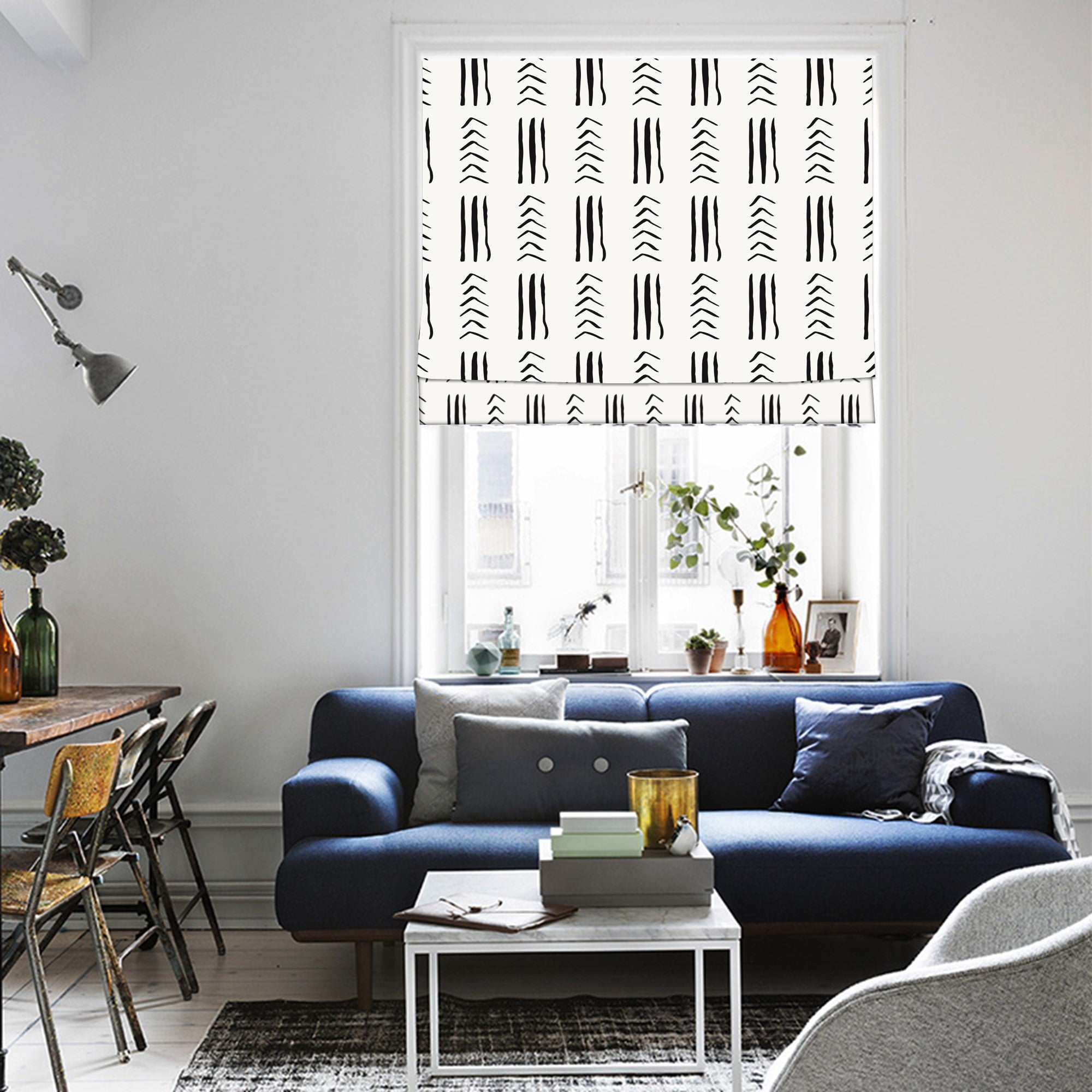 Southwestern Ethnic Tribal Patterns Linen Window Roman Shade – Art Shades