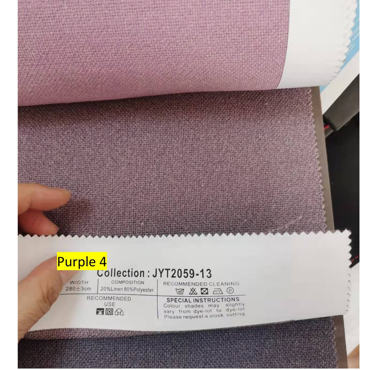 Purple Linen Ribbon Bows Valance Window Roman Shade
